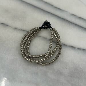 Silver beaded layered bracelet